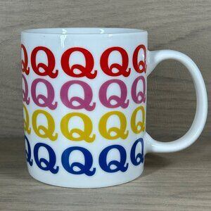 Colorful Initial Monogram Ashland Ceramic Mug With Multicolor Q Design